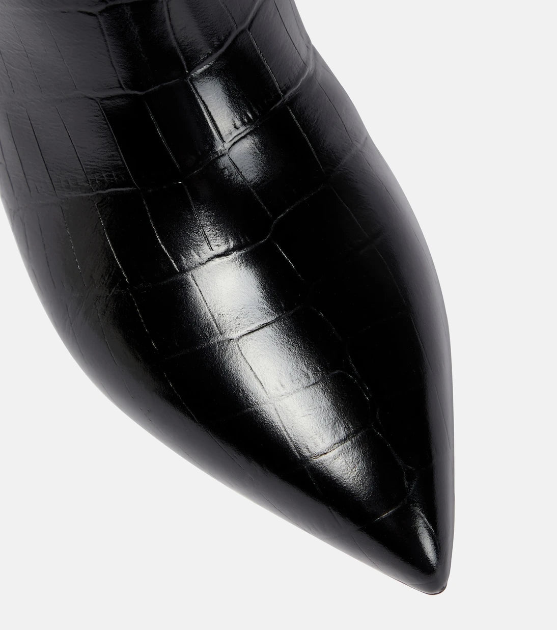 Paris Texas - Croc-effect leather knee-high boots