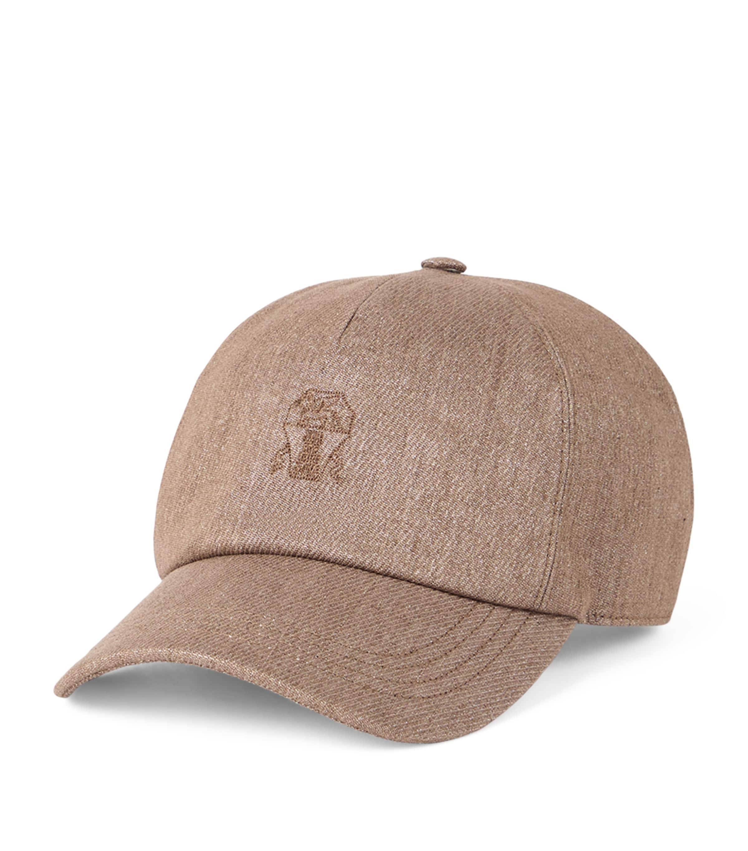 Brunello Cucinelli Linen-Blend Sparkling Logo Baseball Cap