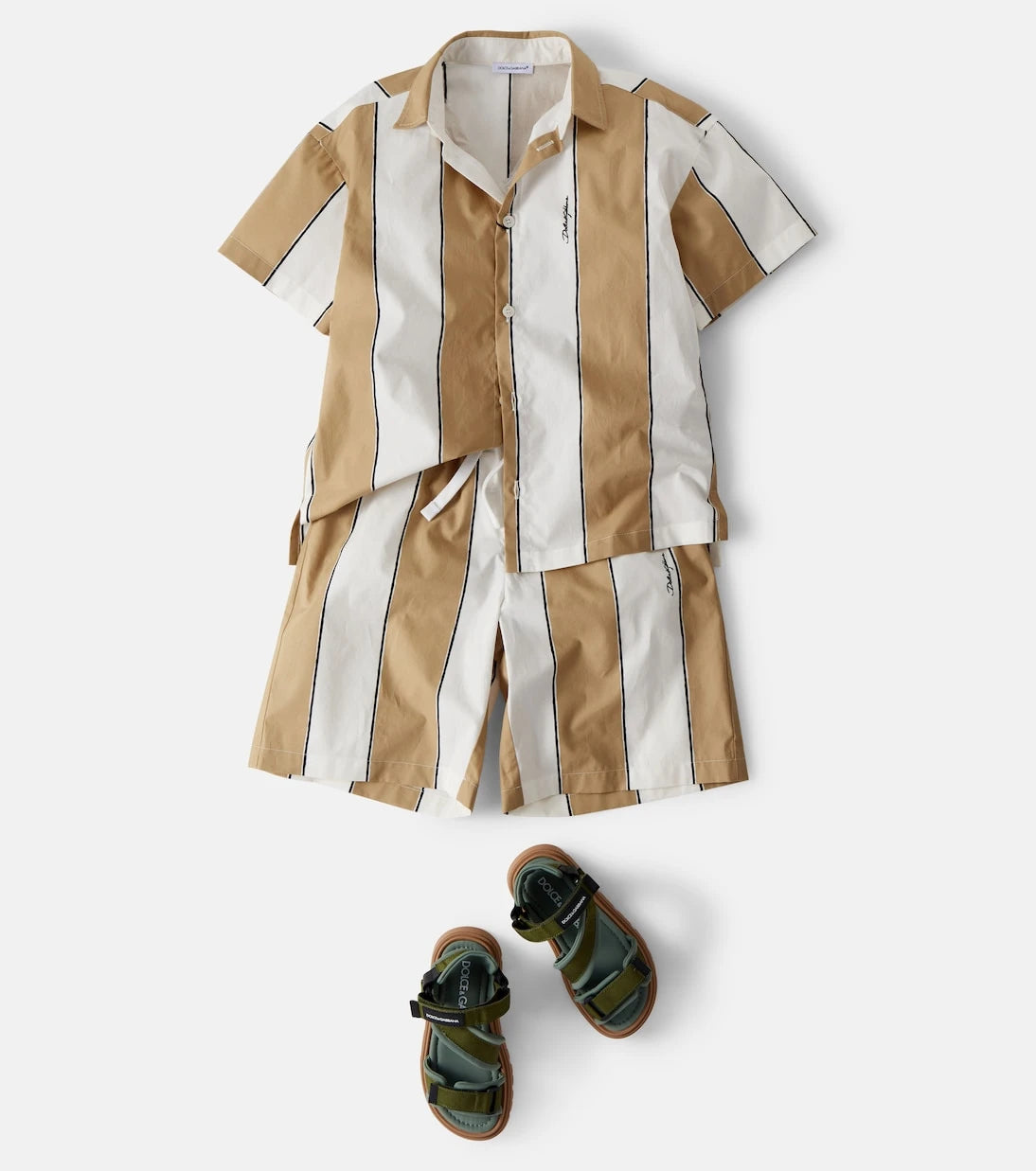 Dolce&Gabbana Kids - Striped cotton shorts