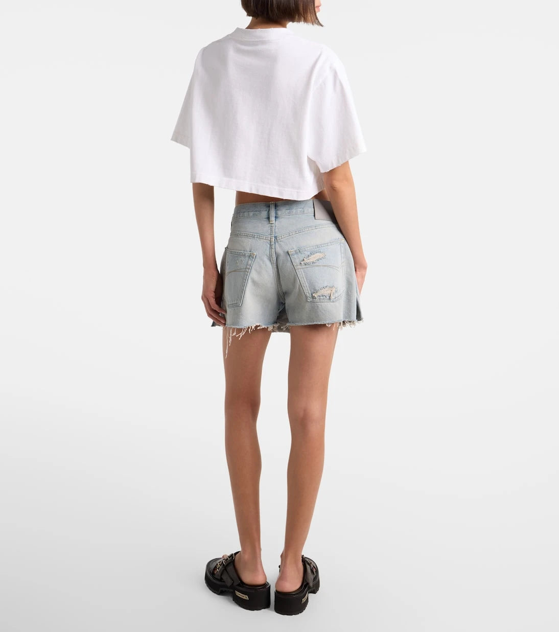 Balenciaga - شورت جينز بتصميم تنورة