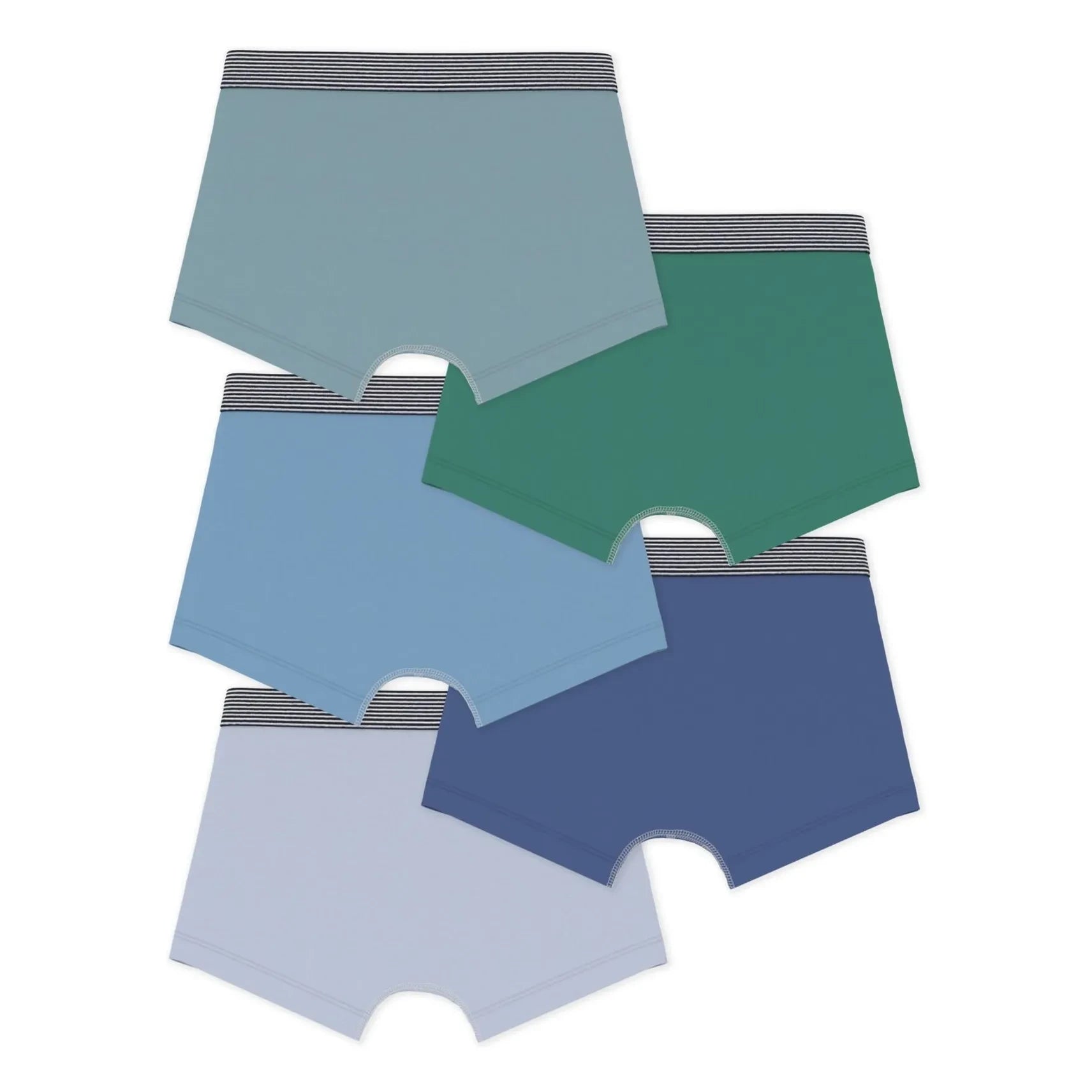 Petit Bateau - Set of 5 plain boxer shorts | Blue