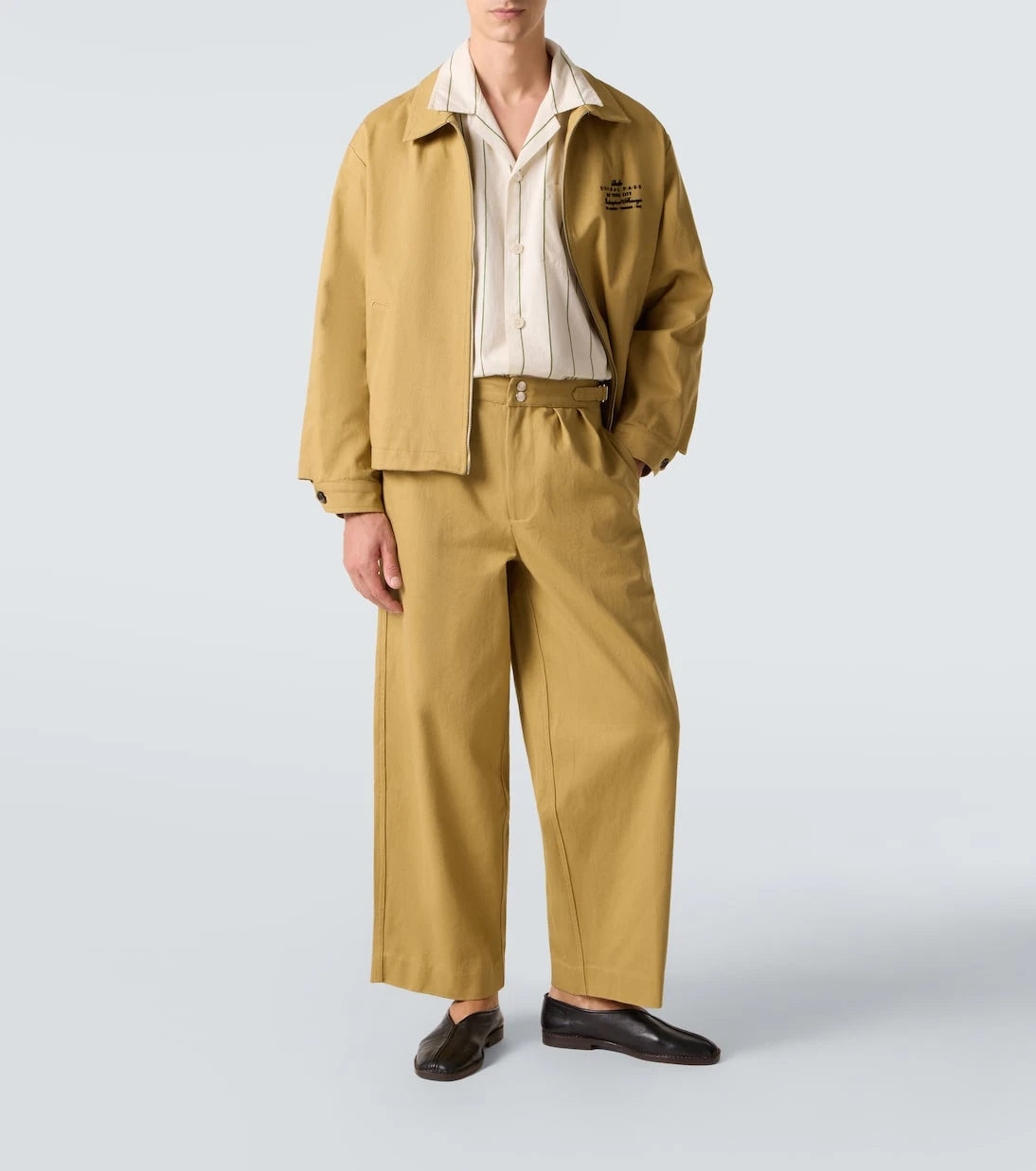 Bode - Cotton twill wide-leg pants