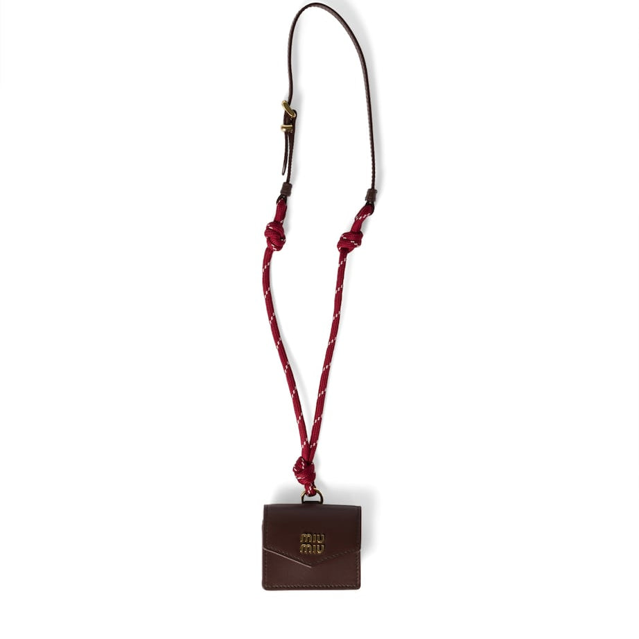 Brown Leather-Cord Bag Charm