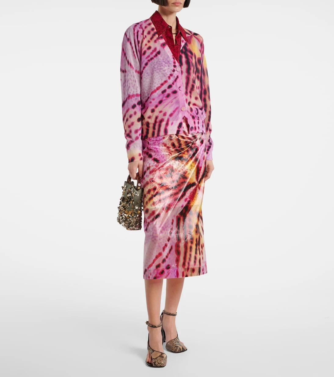 Dries Van Noten - Sami printed gathered midi skirt