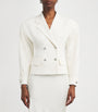 White Wool-Blend Crepe Jacket