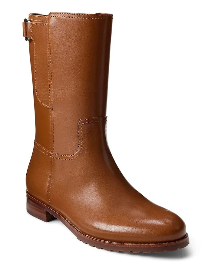 Lauren Ralph Lauren Tasha Mid Deri Bot