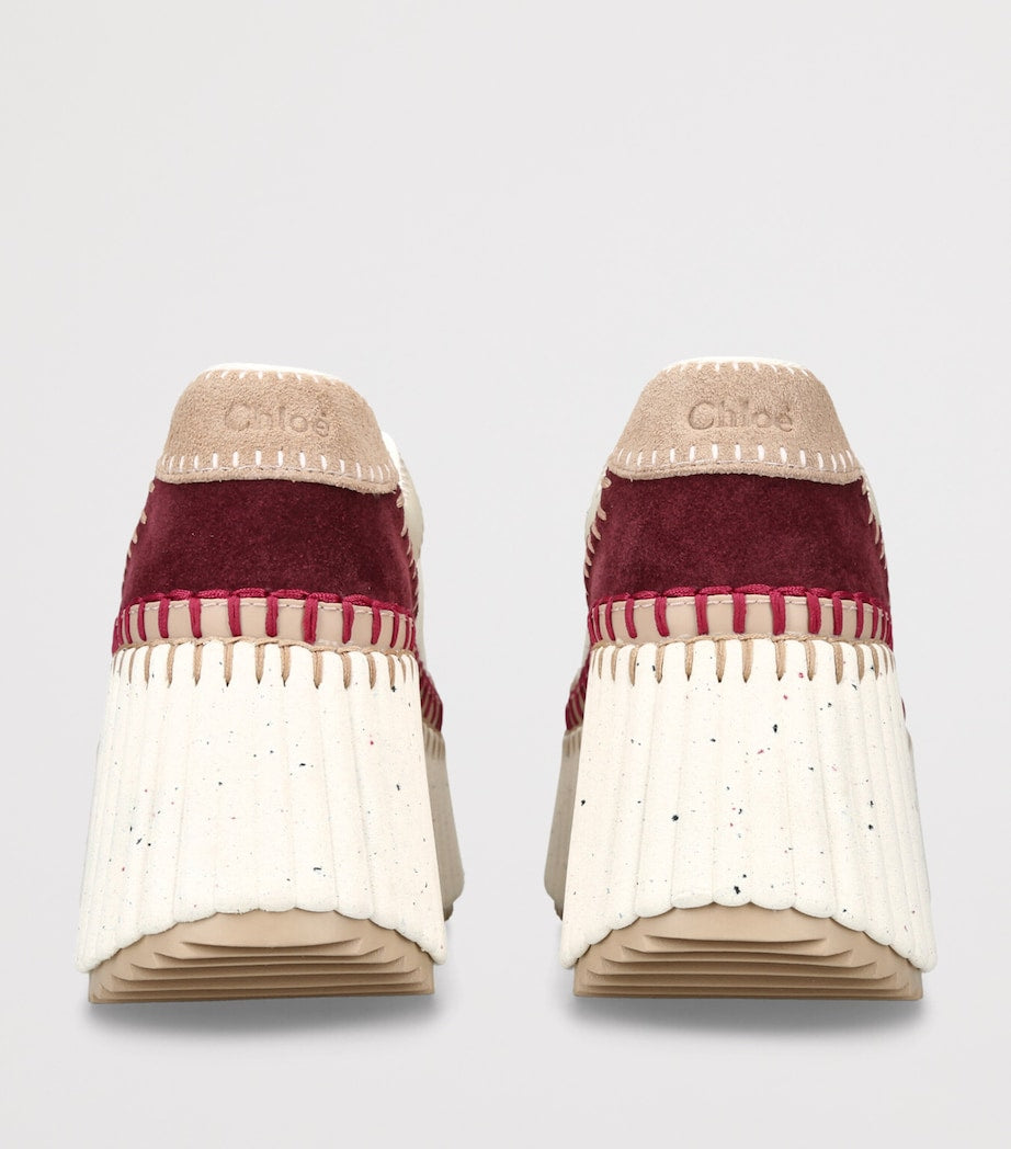 Chloé Beige Leather Nama Runner Platform Sneakers
