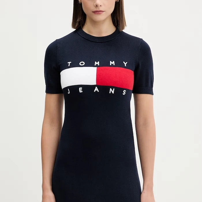 Tommy Jeans рокля тип пуловер от памук