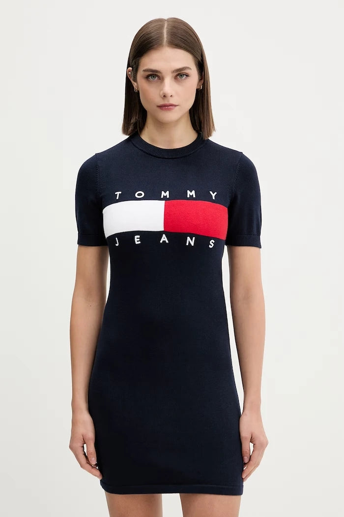 Tommy Jeans рокля тип пуловер от памук
