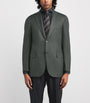 Green Cashmere-Silk Herringbone Blazer