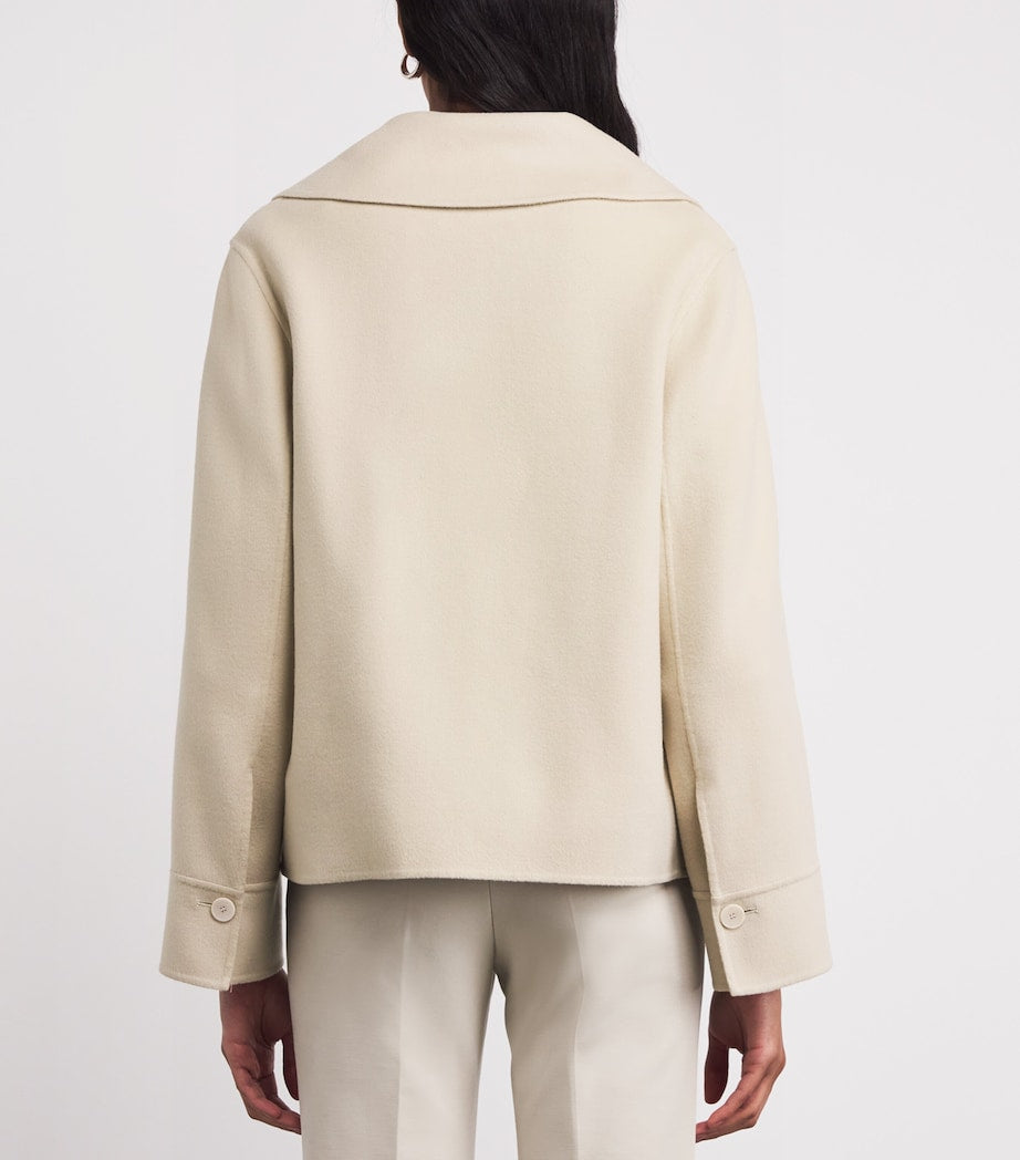 Beige Wool-Silk Rollet Jacket