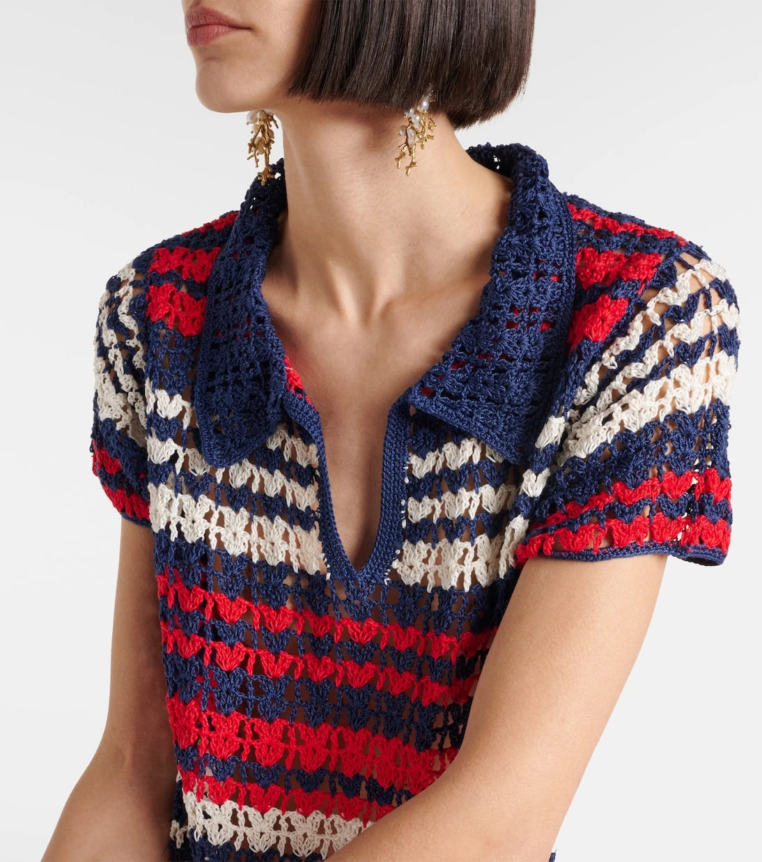 Anna Kosturova - Crochet cotton polo dress