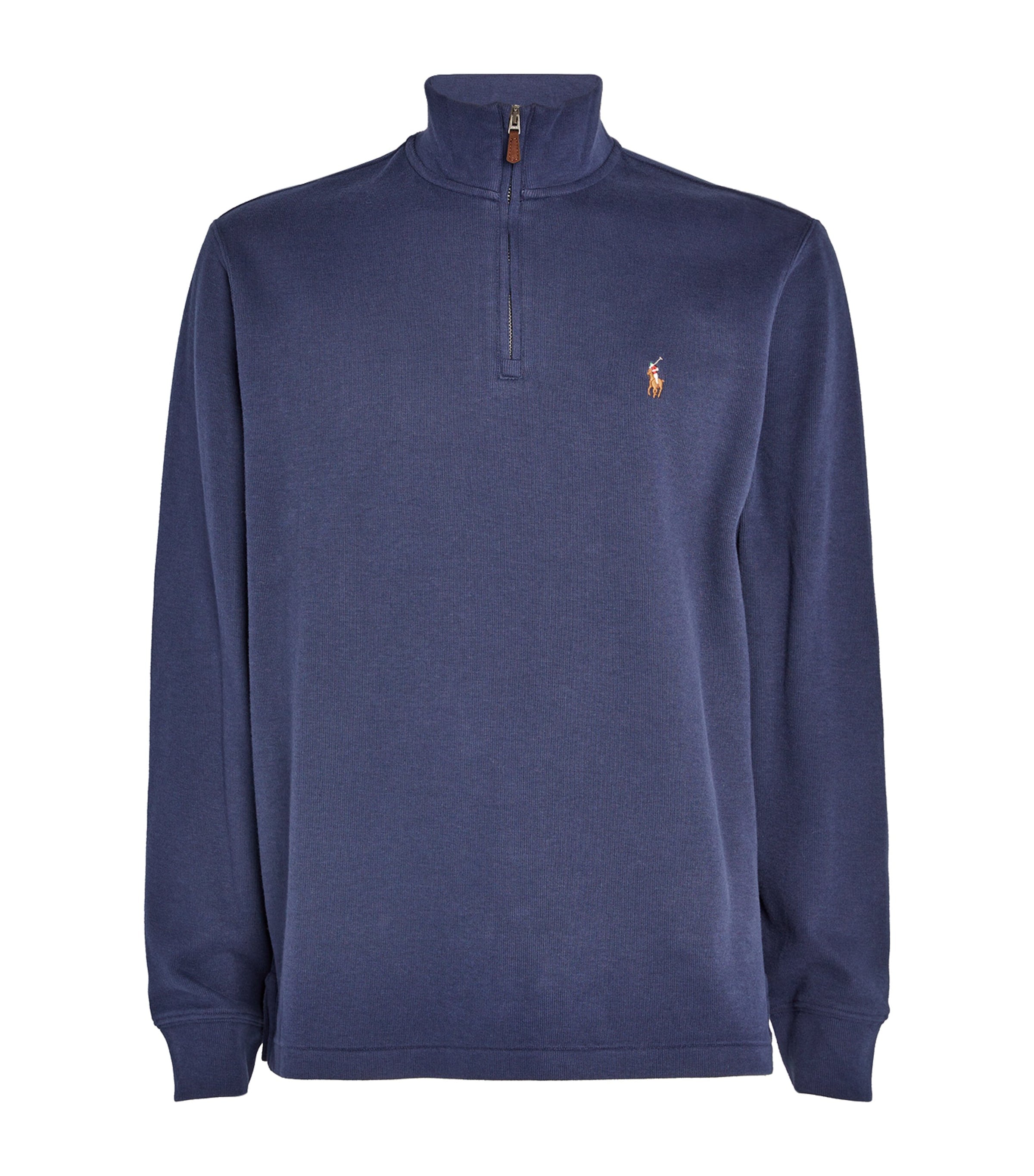 Polo Ralph Lauren Navy Cotton Quarter-Zip Sweater