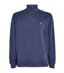 Navy Cotton Quarter-Zip Sweater