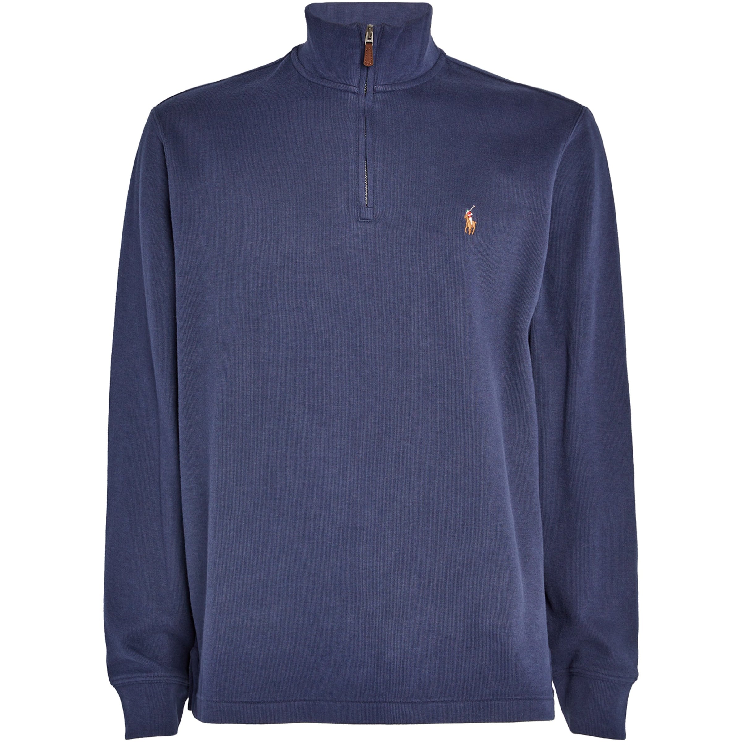 Navy Cotton Quarter-Zip Sweater