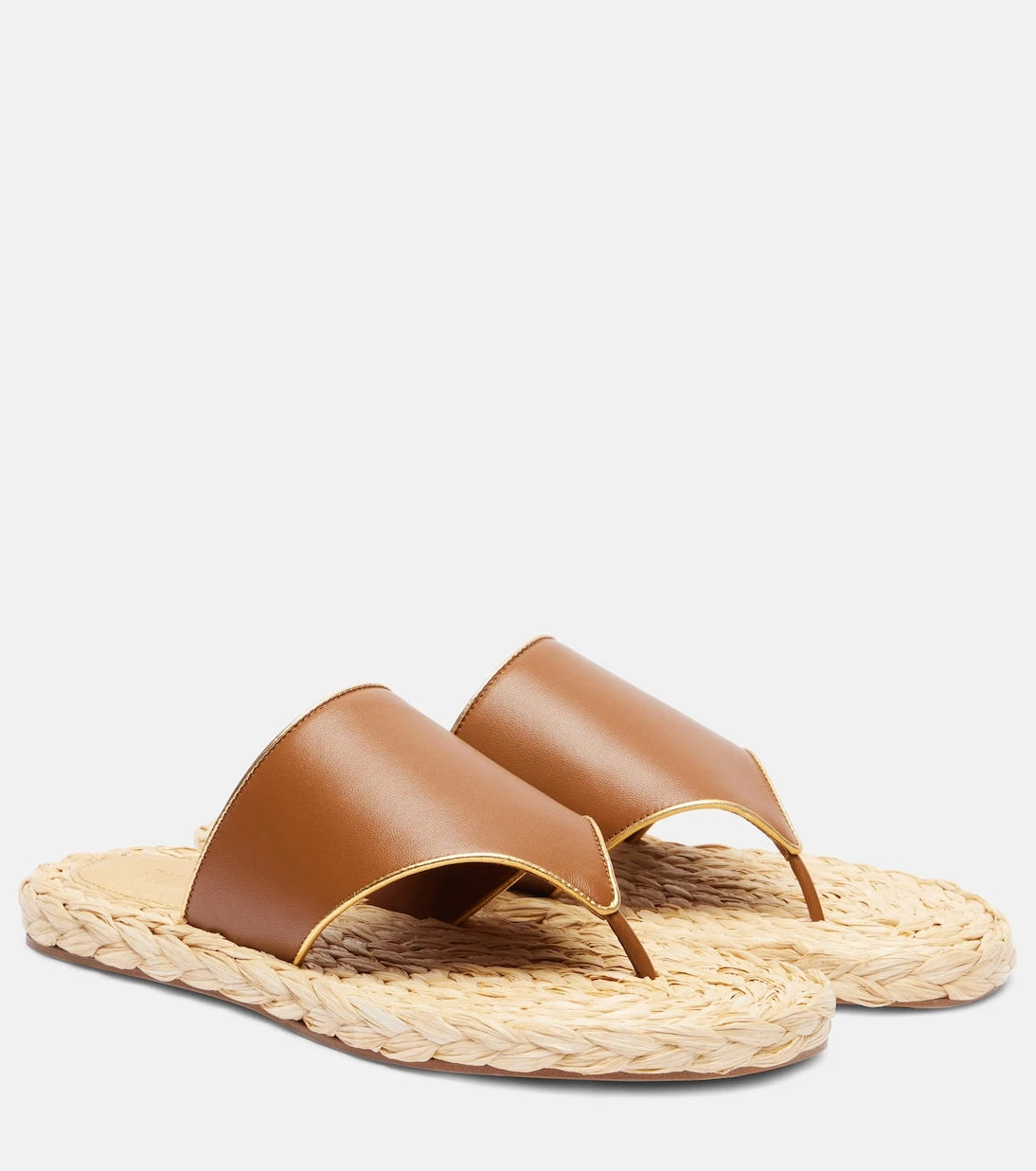 Paris Texas - Amalfi leather-trimmed espadrille slides