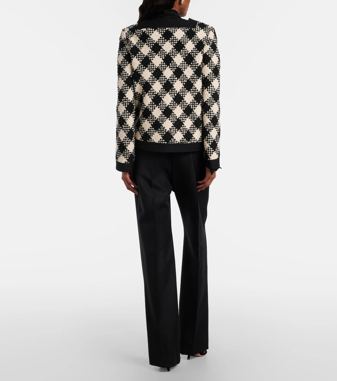 Valentino - Bow-detail wool and mohair straight pants
