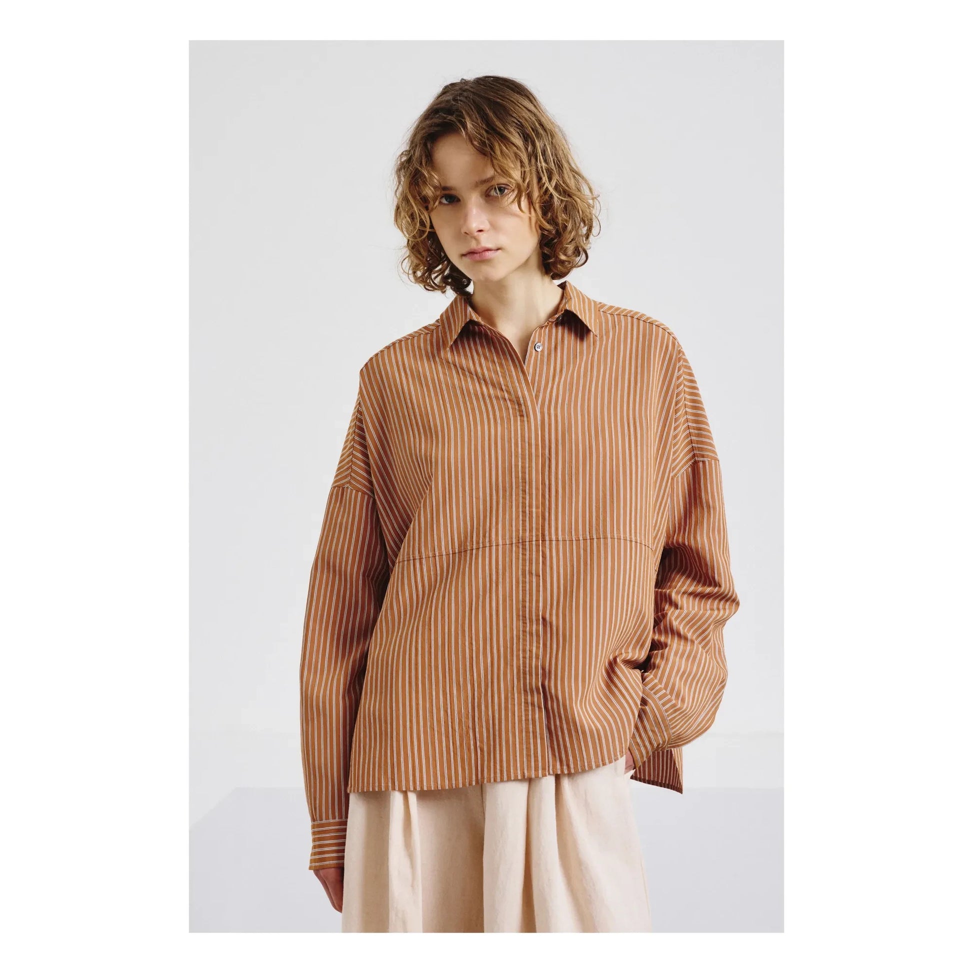 Pomandère - Stripes shirt | Apricot