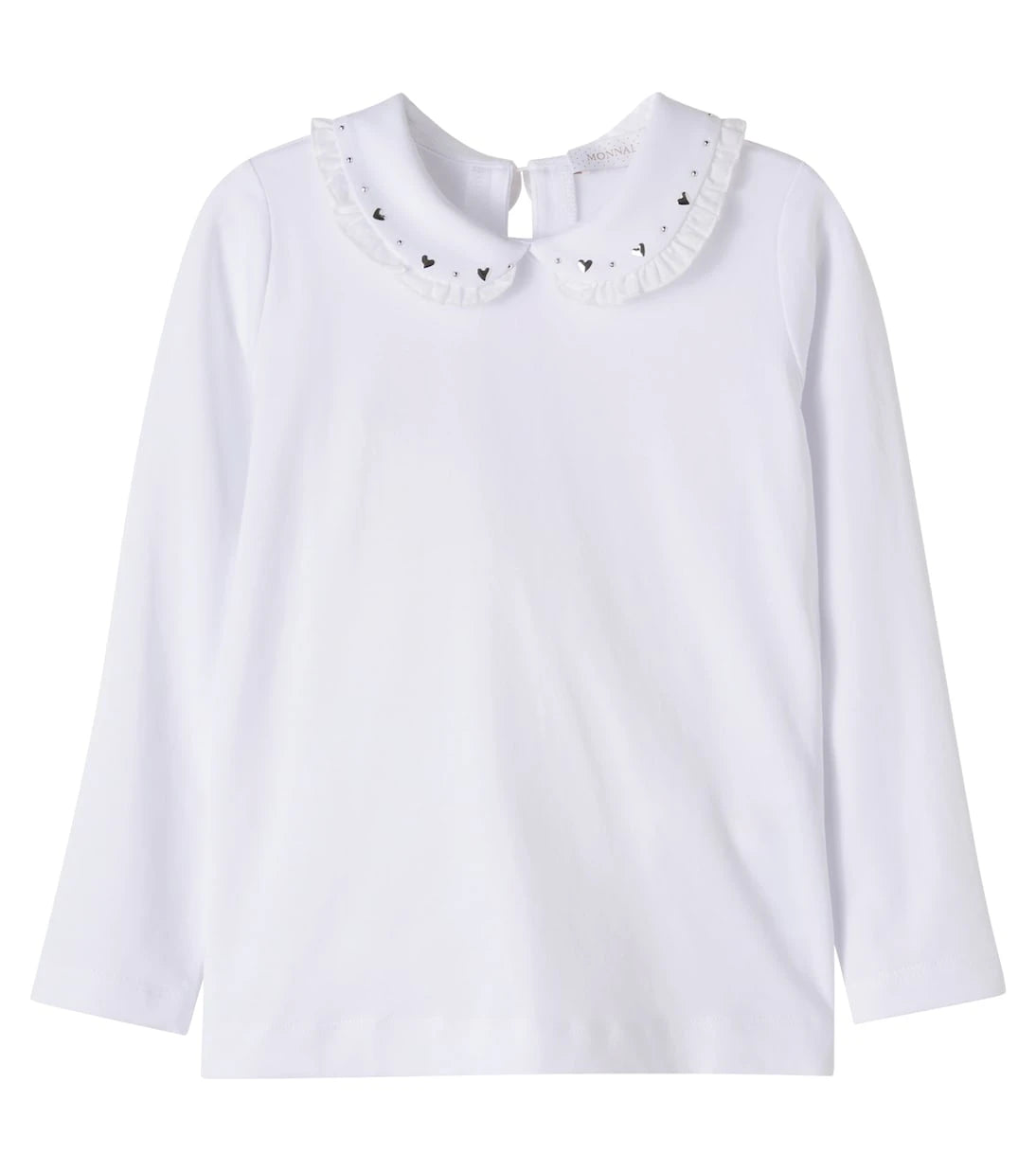 Monnalisa - Embellished cotton-blend jersey T-shirt