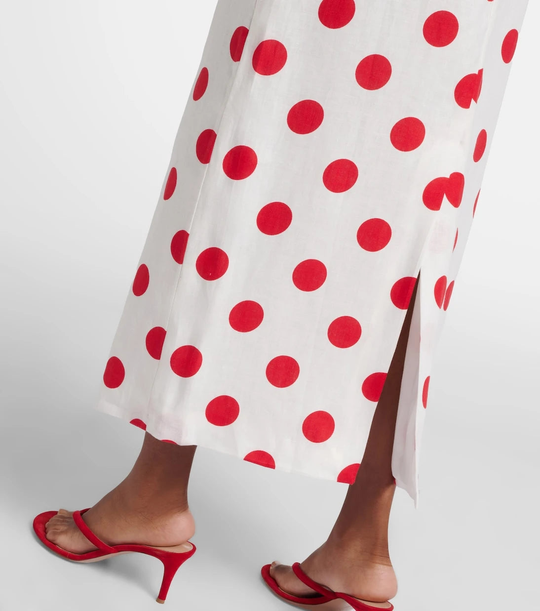Cala de la Cruz - Bruna polka-dot linen maxi skirt