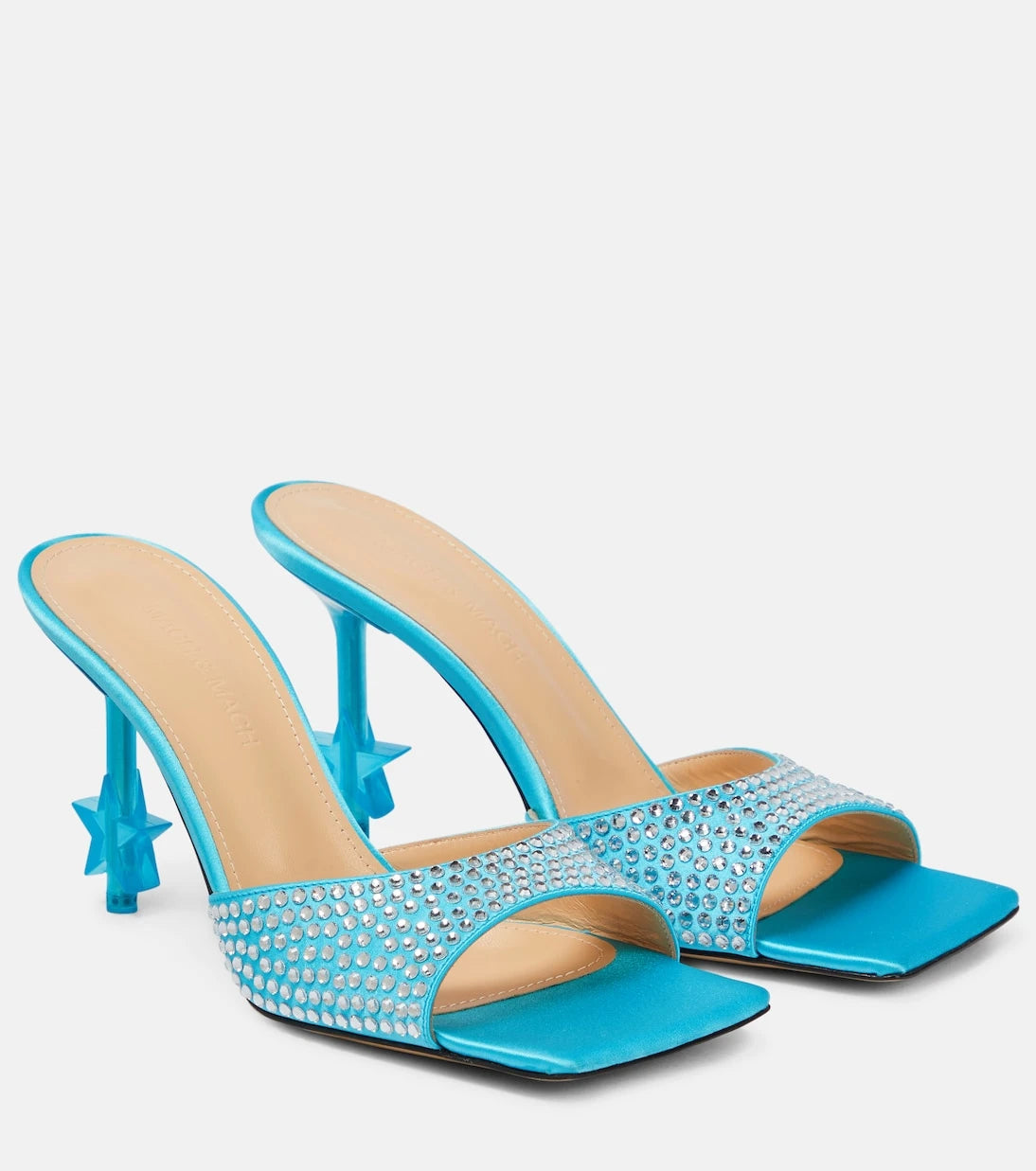 Mach & Mach - Star crystal-embellished satin sandals