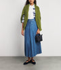Weekend Max Mara Blue Pleated Denim Skirt