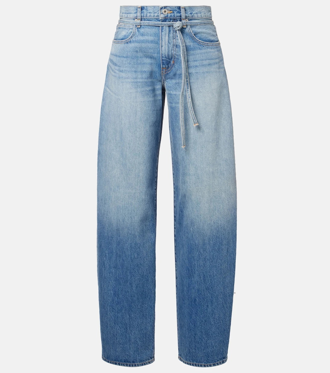 Slvrlake - Hailey belted mid-rise barrel-leg jeans