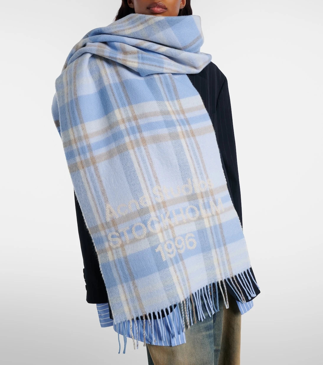 Acne Studios - Logo checked wool scarf