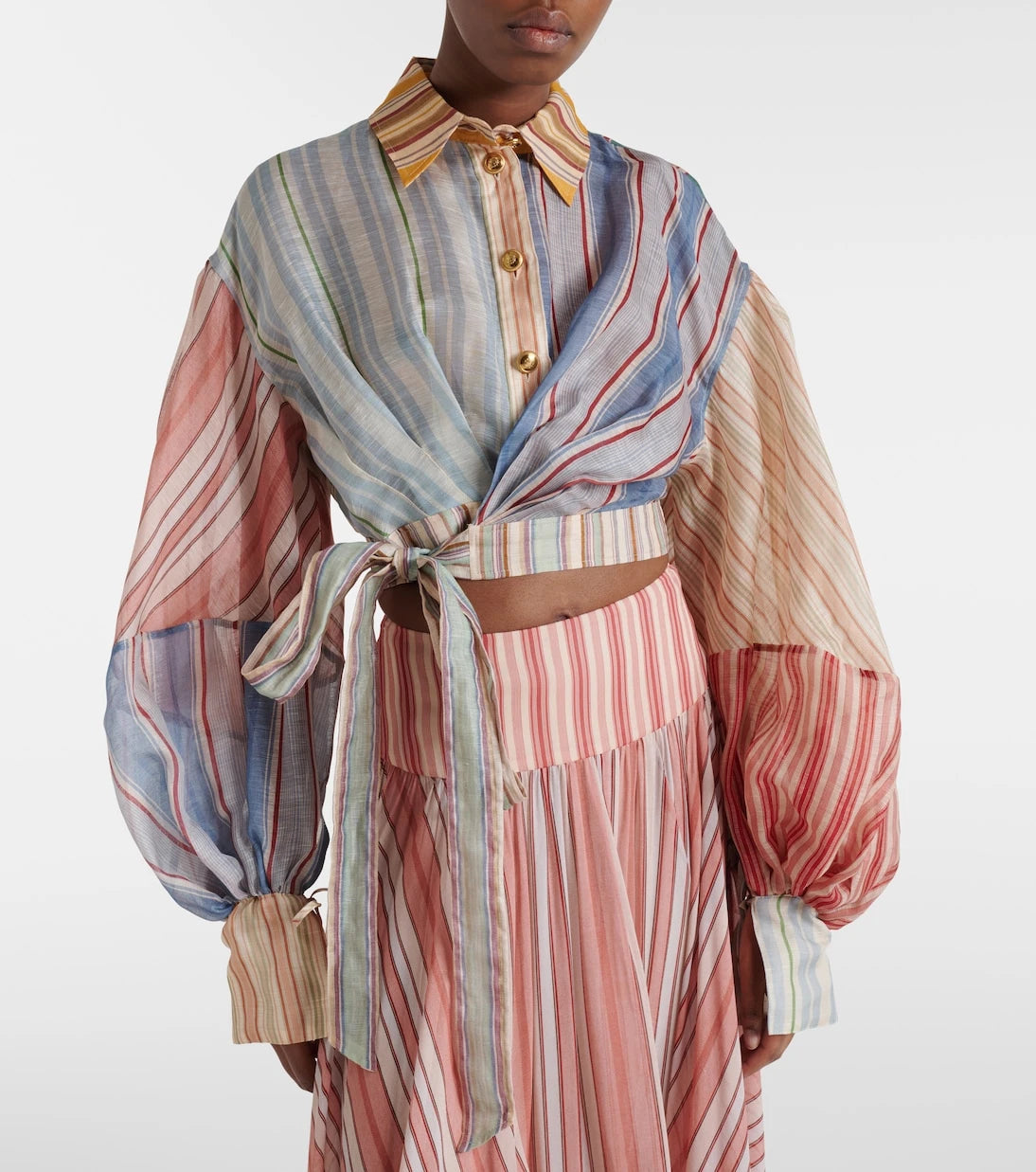 Zimmermann - Rebellion striped linen and silk blouse