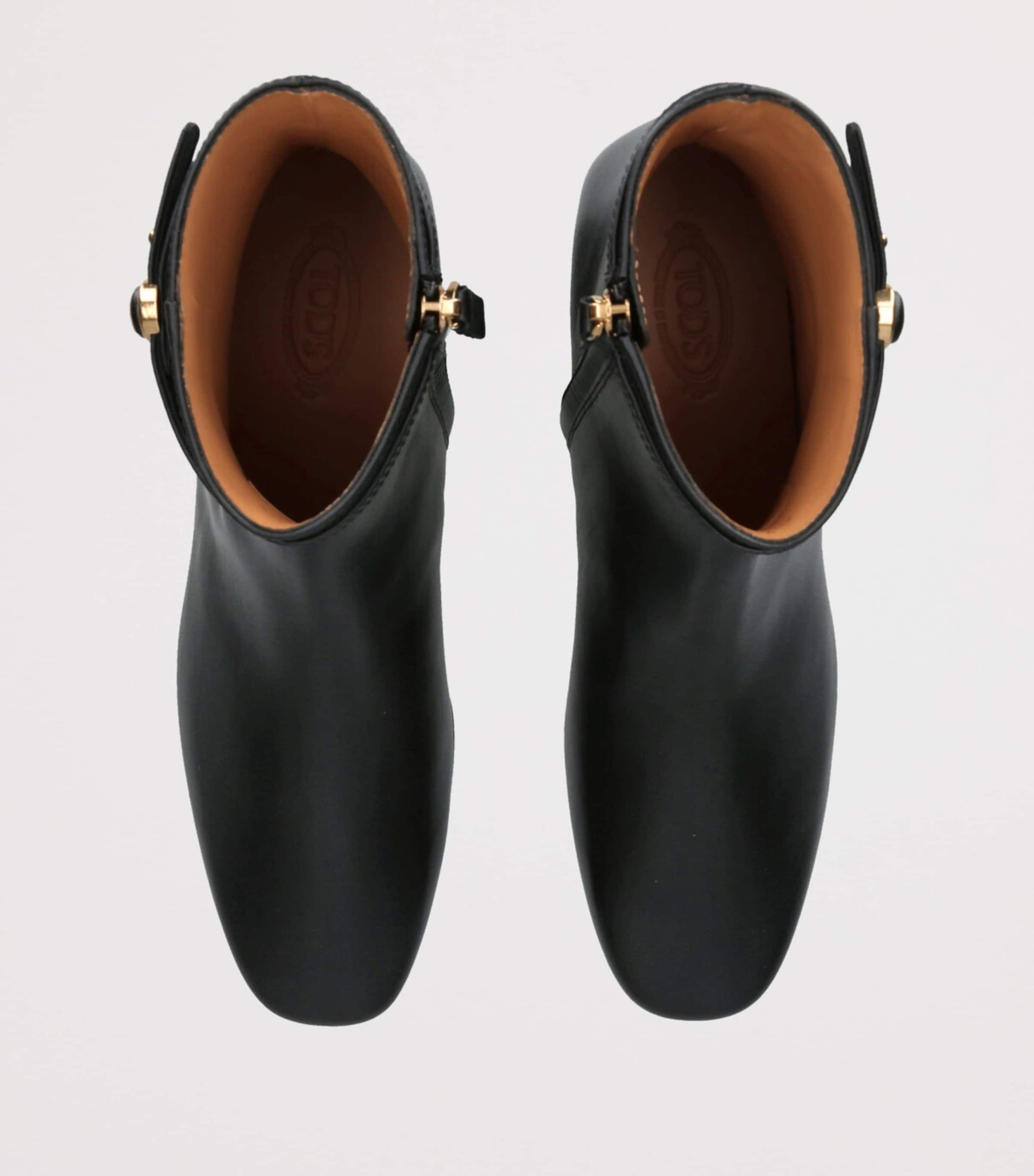 Tod's Black Leather Stivaletto Cuoio Ankle Boots 35