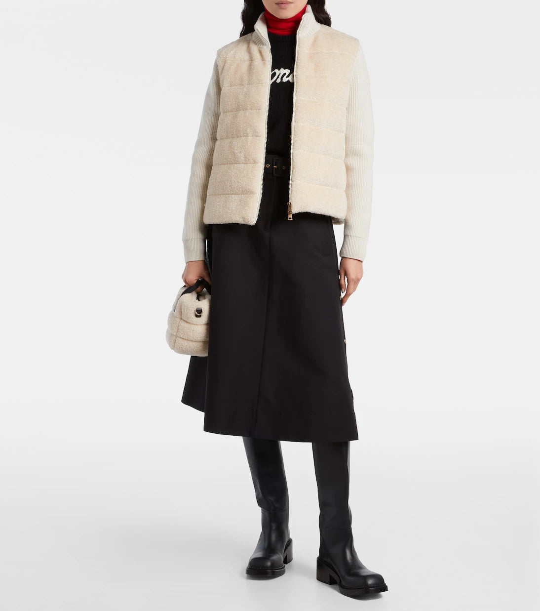 Moncler - Kuş tüyü panelli peluş hırka
