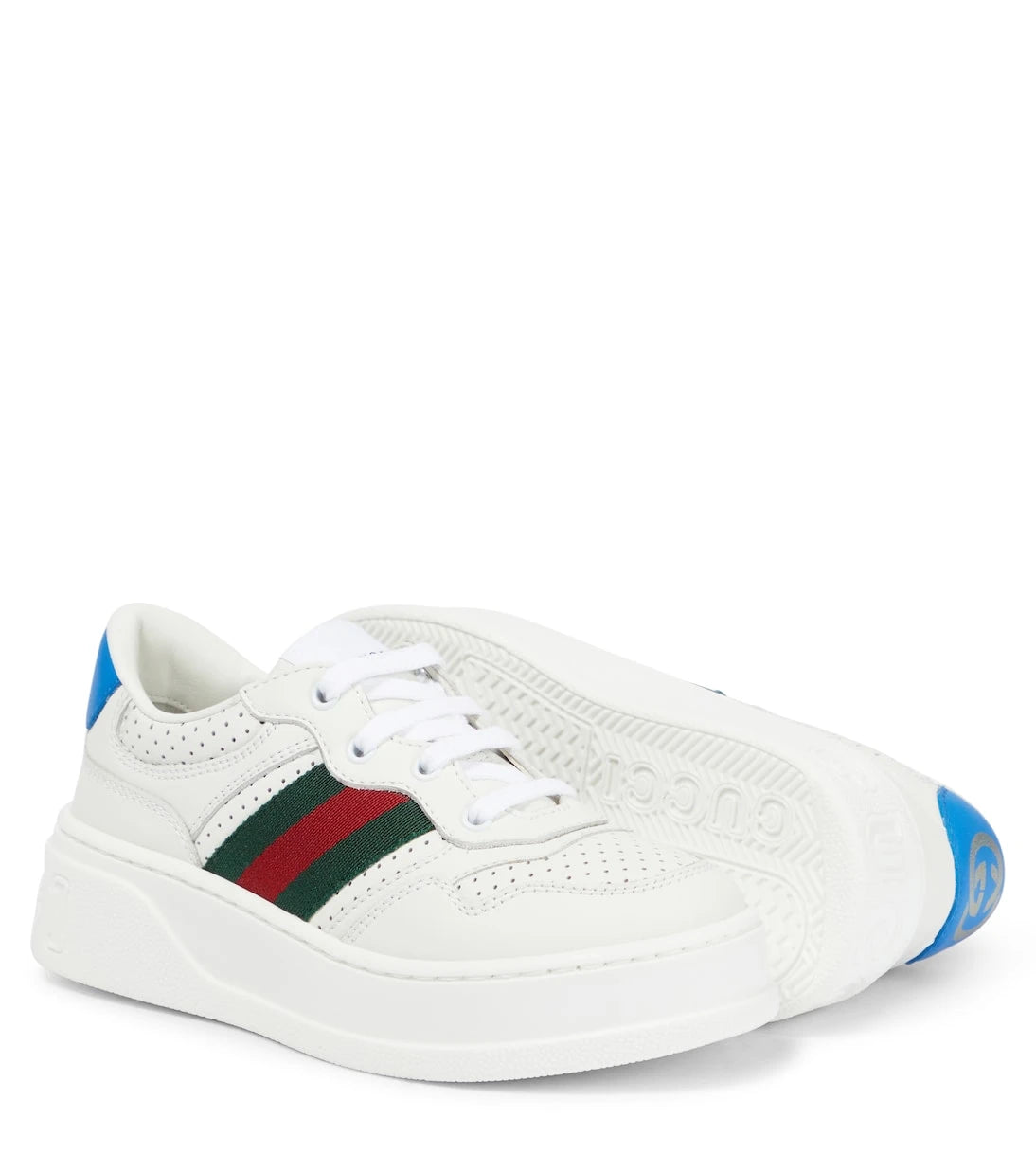 Gucci Kids - حذاء رياضي سميك من الجلد بحرف B