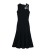 McQueen Black Embroidered Banshee Midi Dress