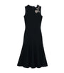 McQueen Black Embroidered Banshee Midi Dress
