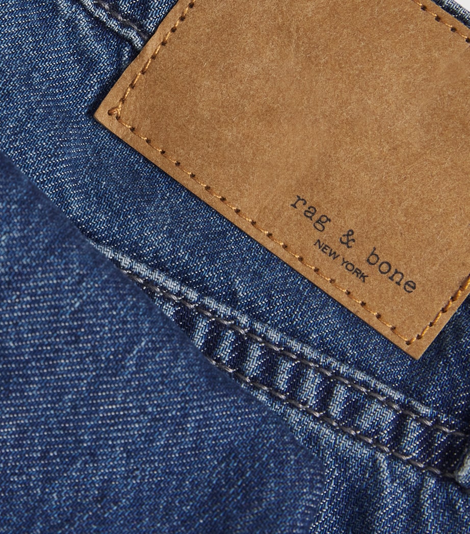 Rag & Bone Blue Featherweight Logan Mid-Rise Wide-Leg Jeans