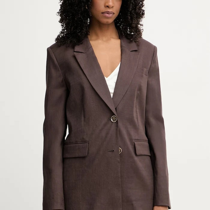 Guess kadın tek düğmeli keten karışımlı blazer CARLA