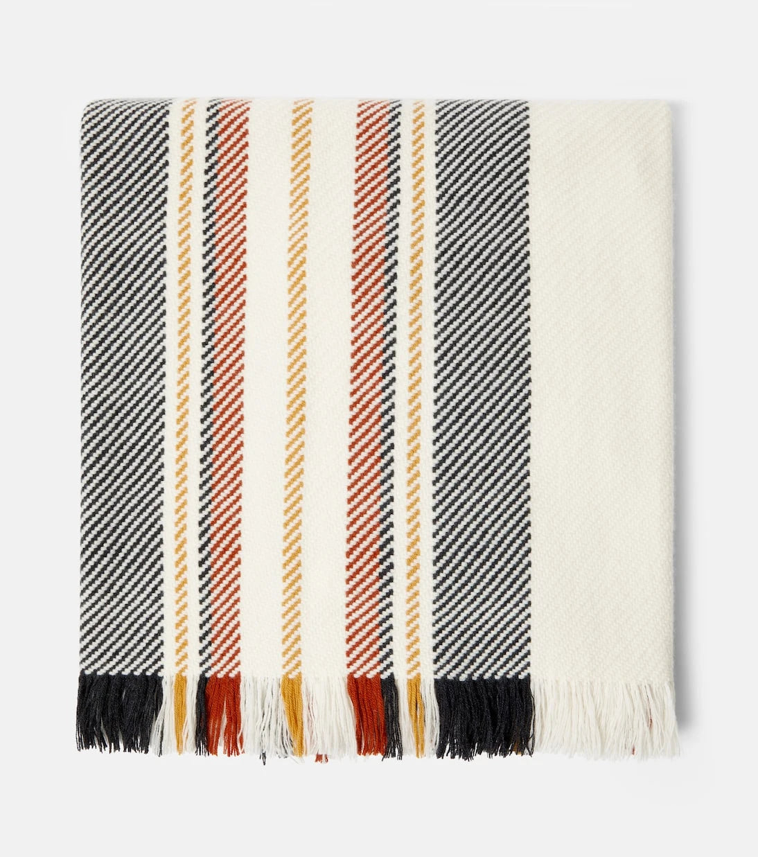 Loro Piana - Fringed striped cashmere blanket