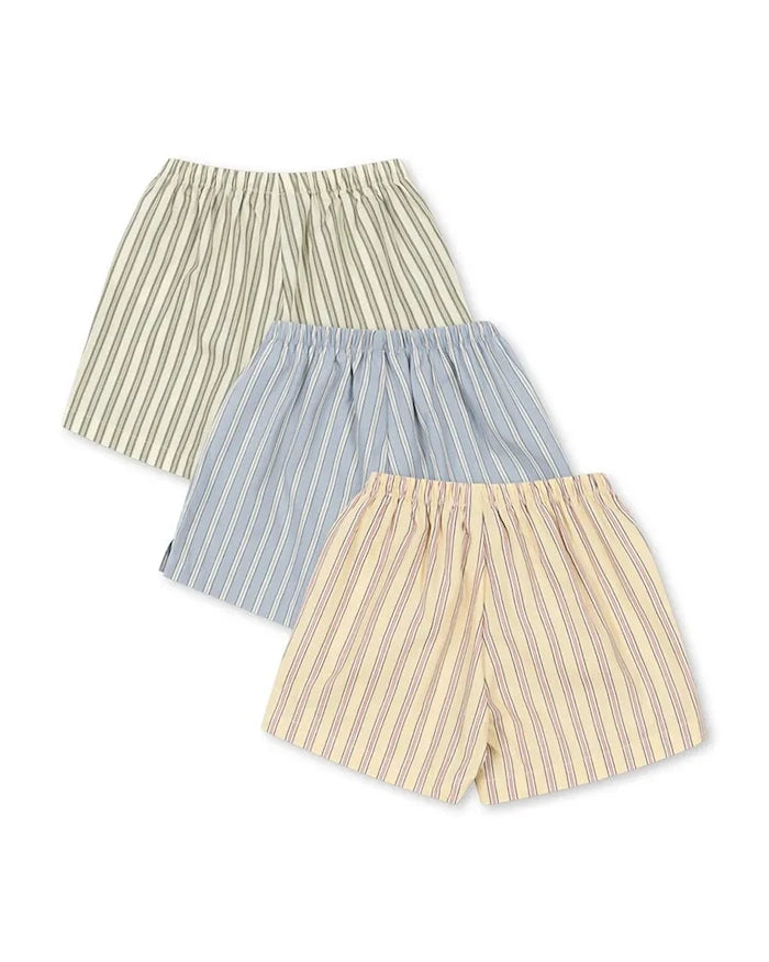 Konges Sløjd çocuklar için pamuklu kısa şort 3 PACK AZUR SHORTS GOTS