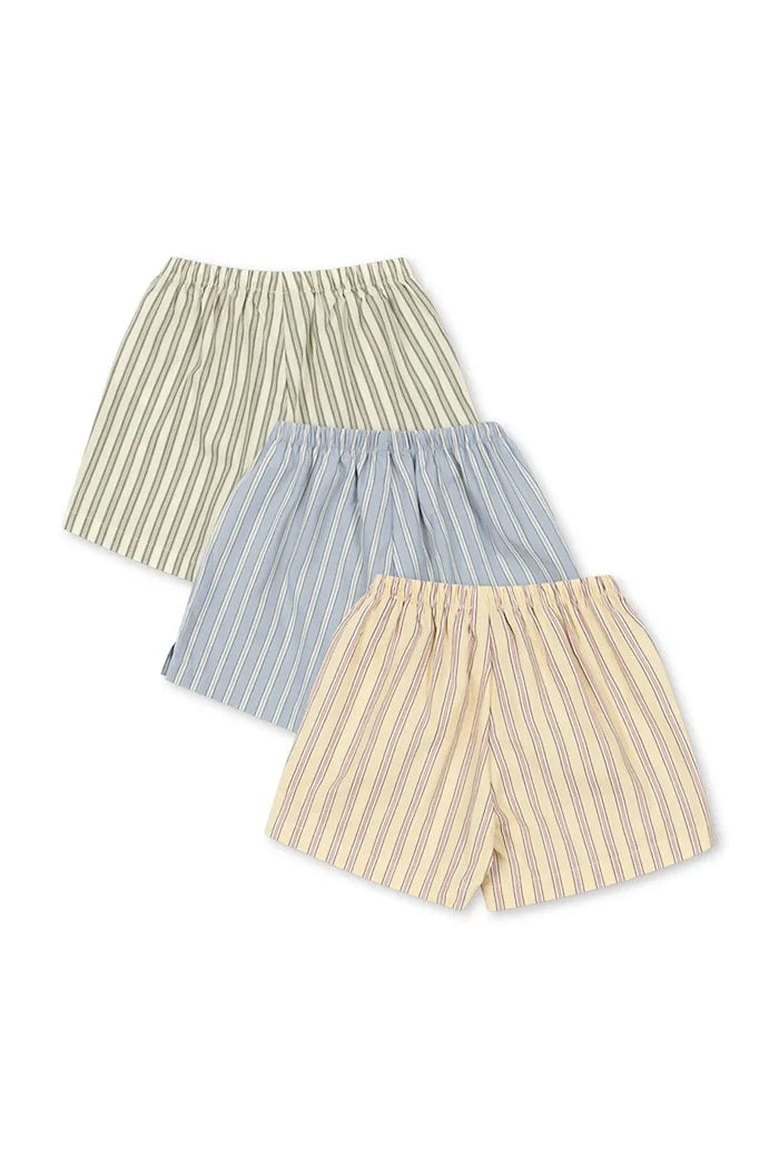 Konges Sløjd çocuklar için pamuklu kısa şort 3 PACK AZUR SHORTS GOTS