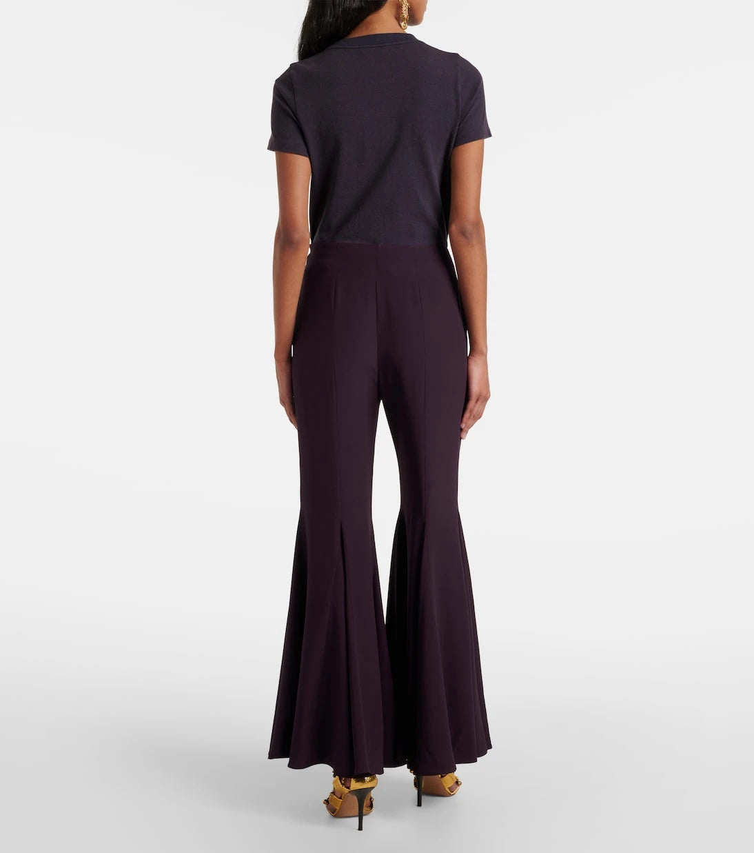 Chloé - Cropped crêpe satin flared pants