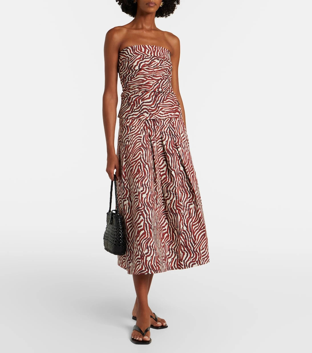 Proenza Schouler - White Label Nessa printed cotton-blend midi skirt