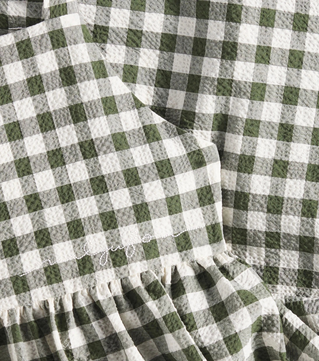 Il Gufo - Checked cotton-blend seersucker dress