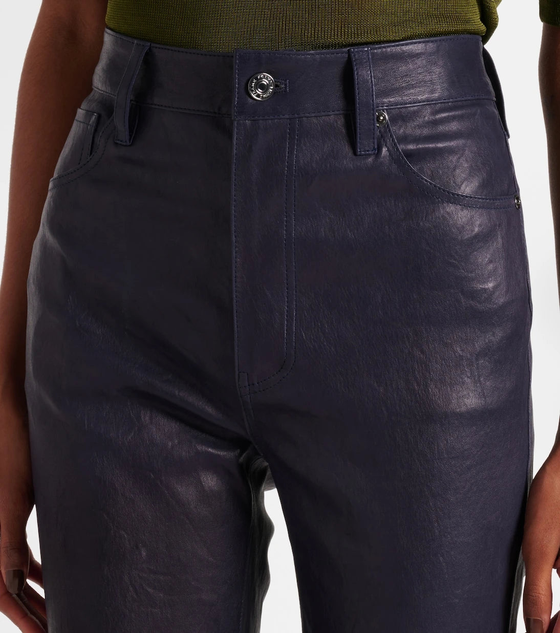 Frame - Reboot Crop leather bootcut pants