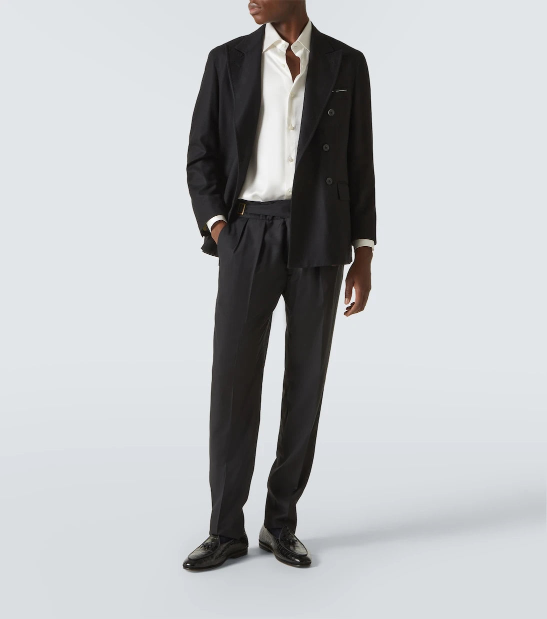Rubinacci - Silk satin tuxedo shirt