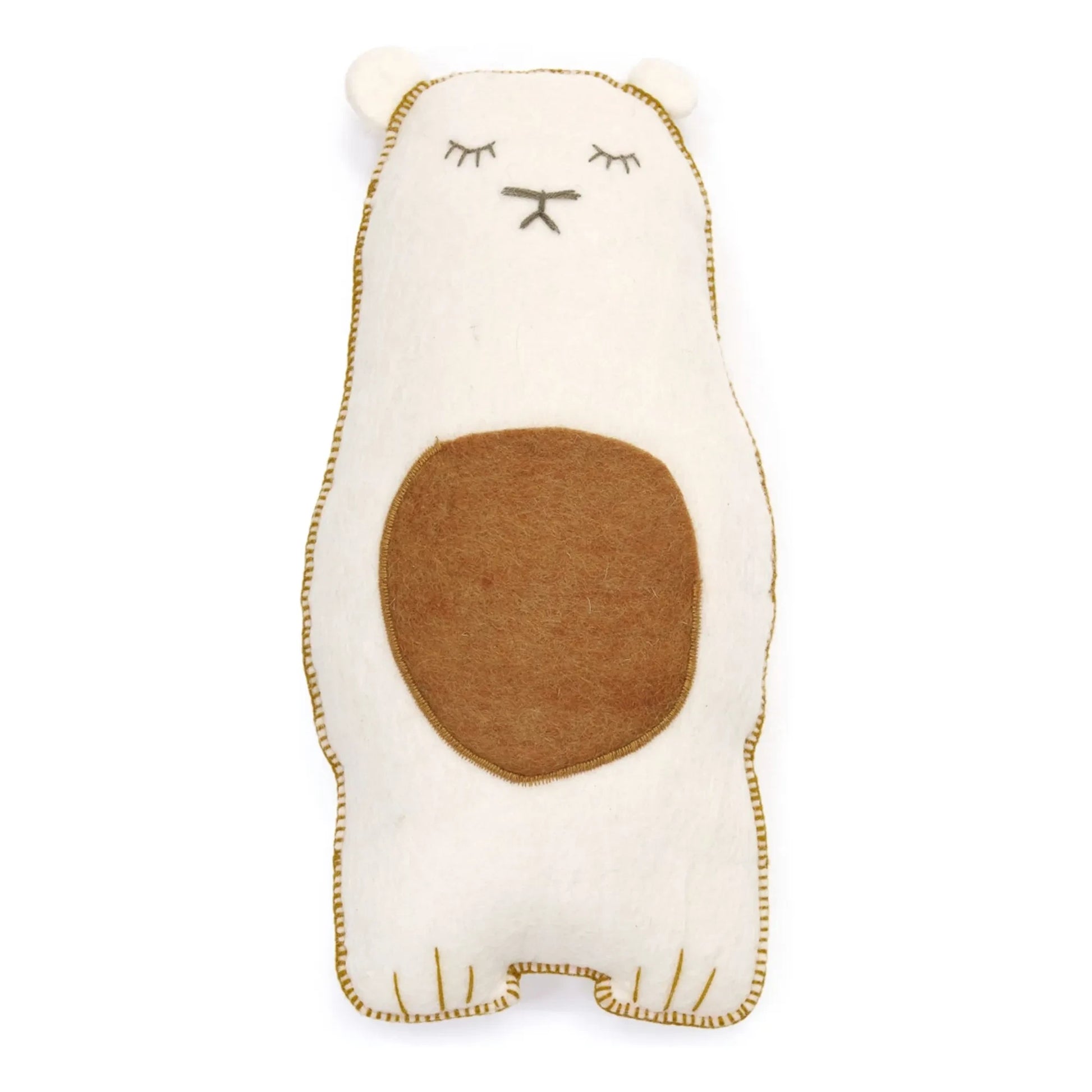 Muskhane - Pasu Grizzly felt cushion | Ecru