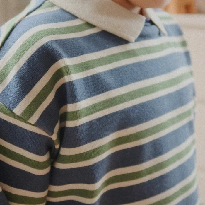Konges Sløjd çocuklar için pamuklu yakalı tişört SPOTTY LS POLO GOTS