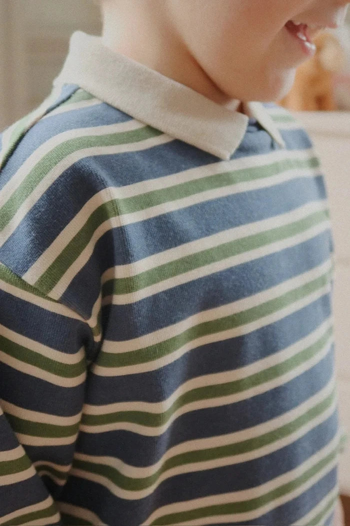 Konges Sløjd çocuklar için pamuklu yakalı tişört SPOTTY LS POLO GOTS