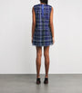 MAX&Co. Blue Sequin Check Mini Dress