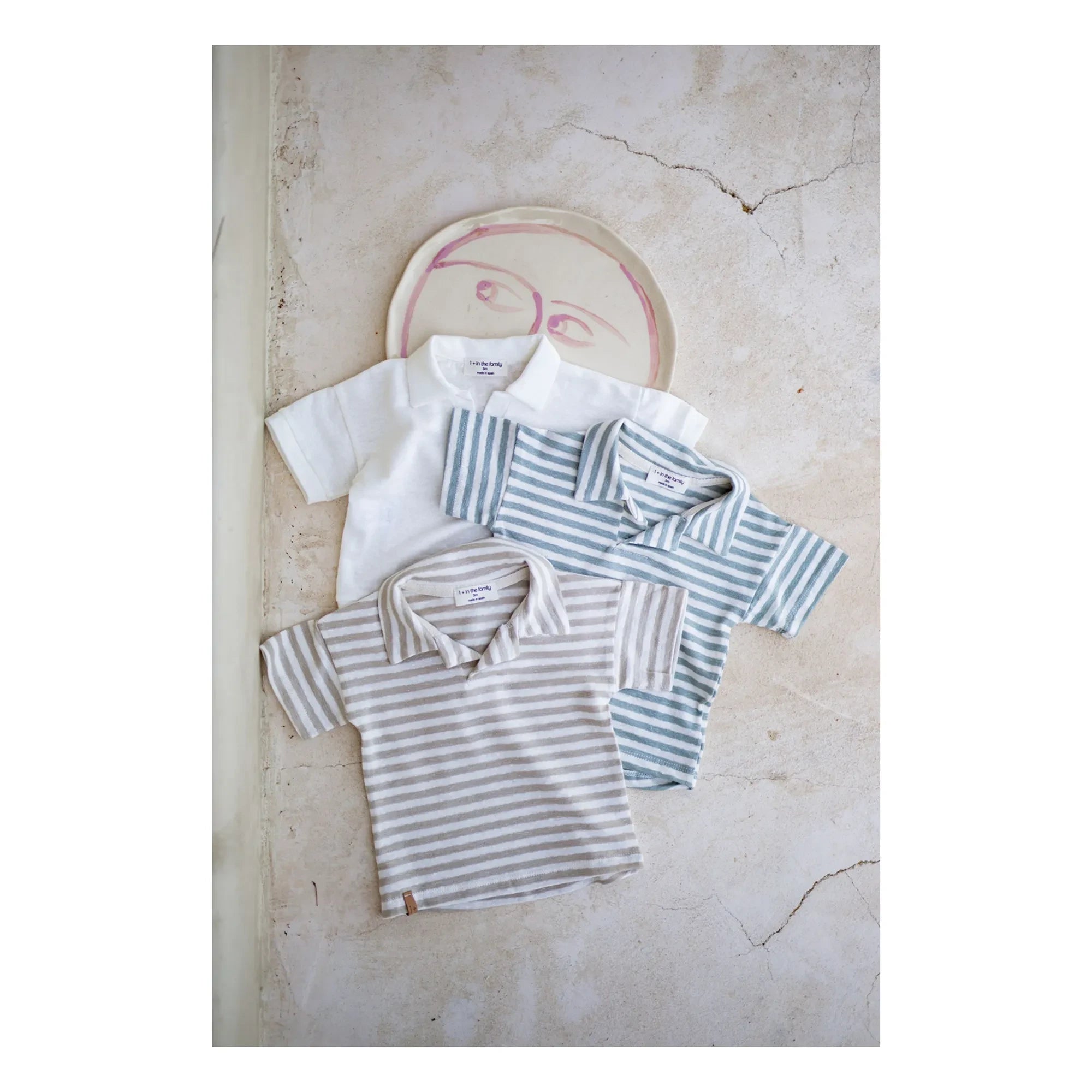 1+ in the family - Borrassa Striped Polo Linen | Beige