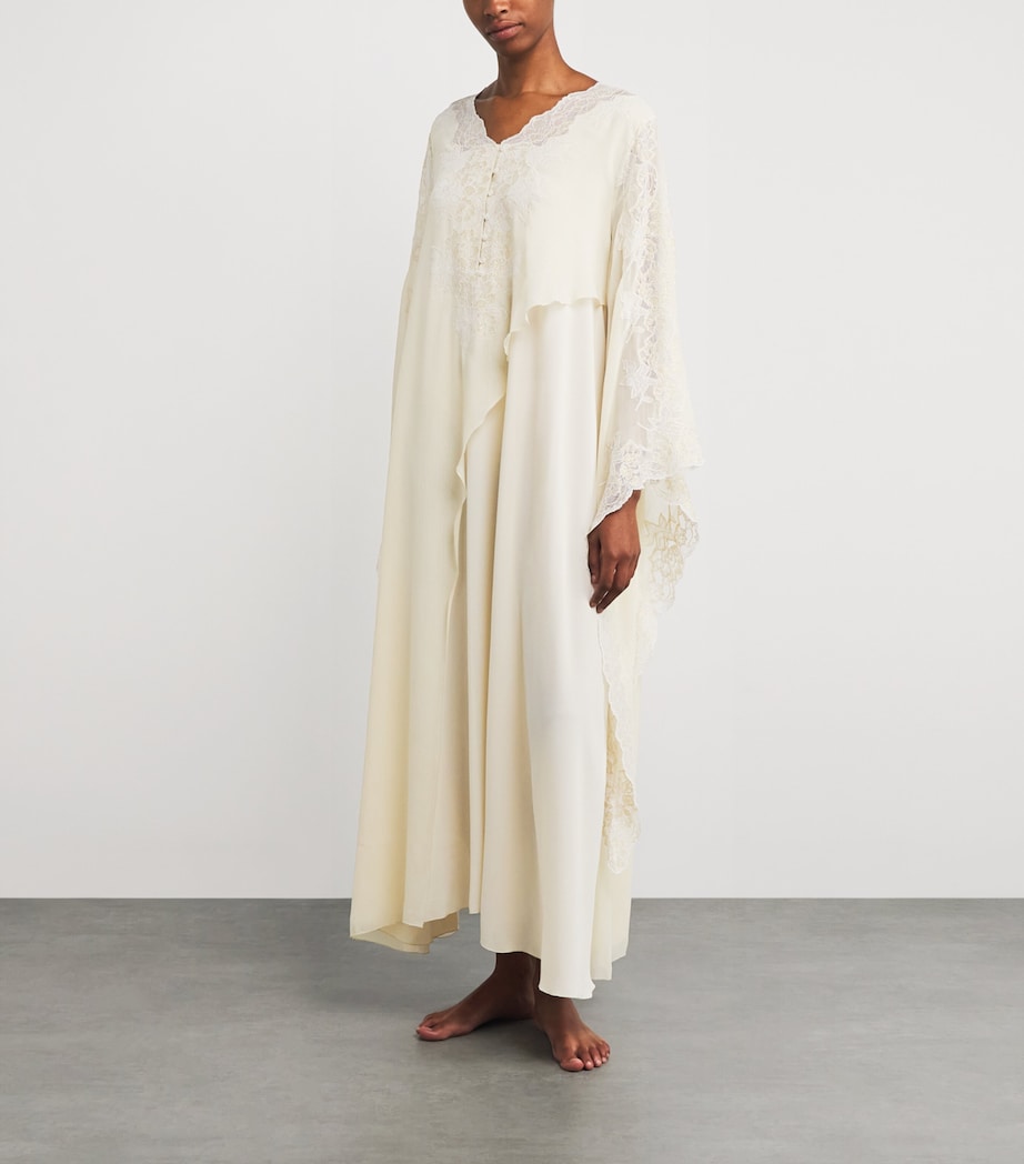 Bocan Beige Silk Chiffon Miel Nightdress